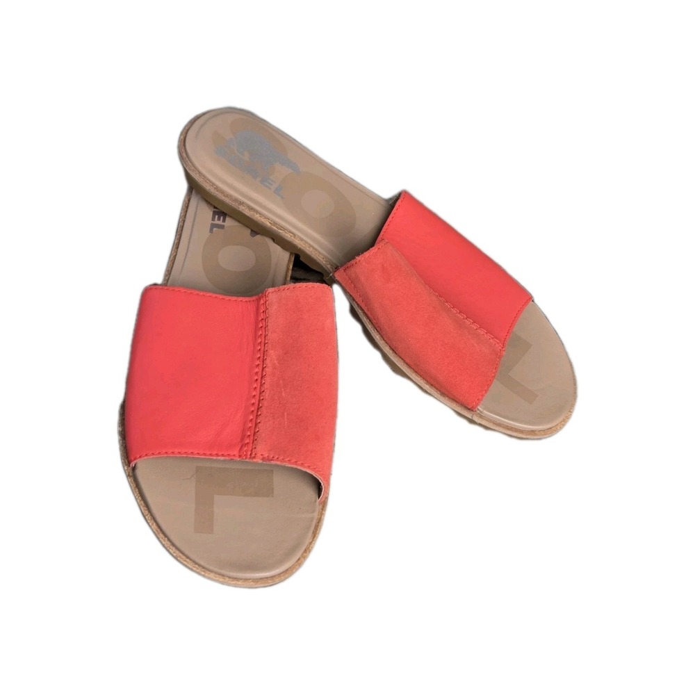 Sorel Ella™ II Block Slide Comfort slide slip on Sandals Signal 8.5 Red Beach